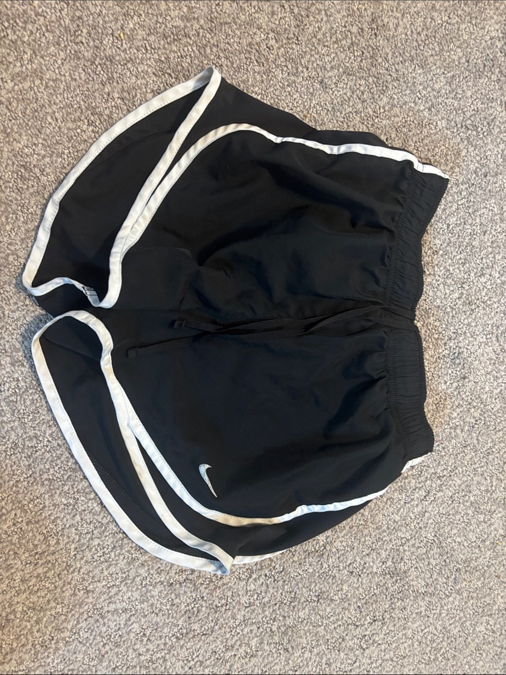 Nike Black Shorts with White Piping